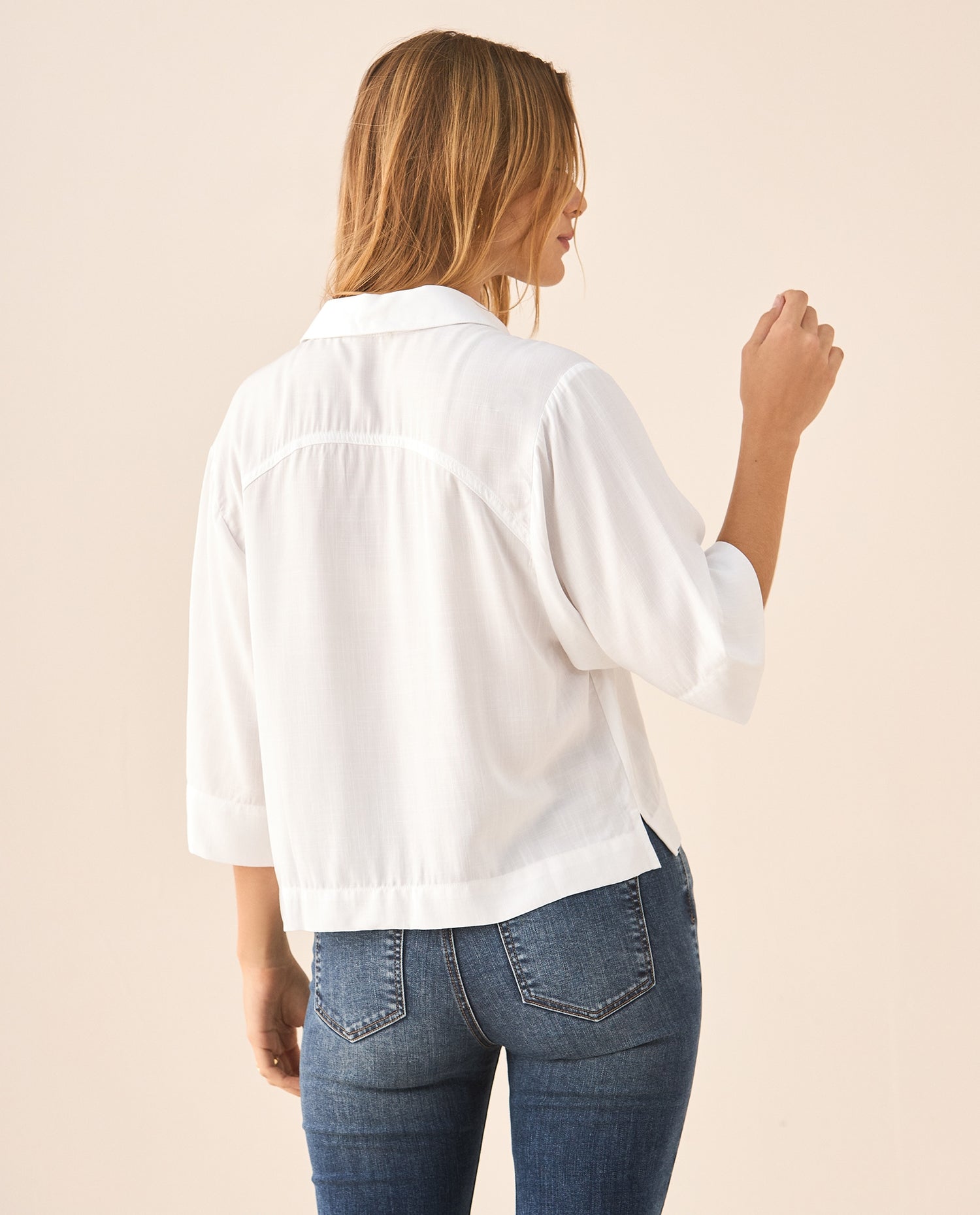 Camisa manga 3/4 para mujer - Blanco