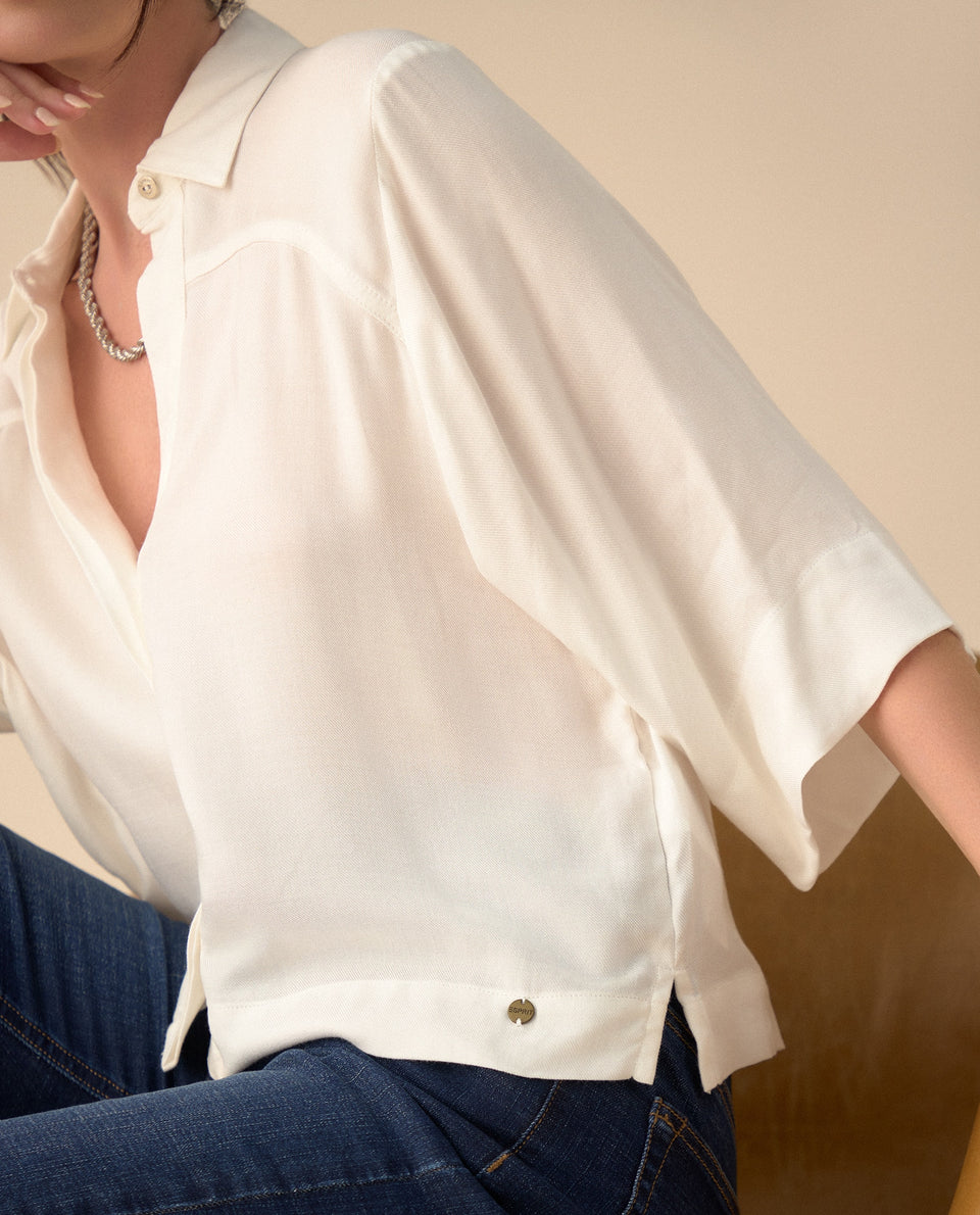 Camisa manga 3/4 para mujer - Crudo 34_615F041_CRU111001_3