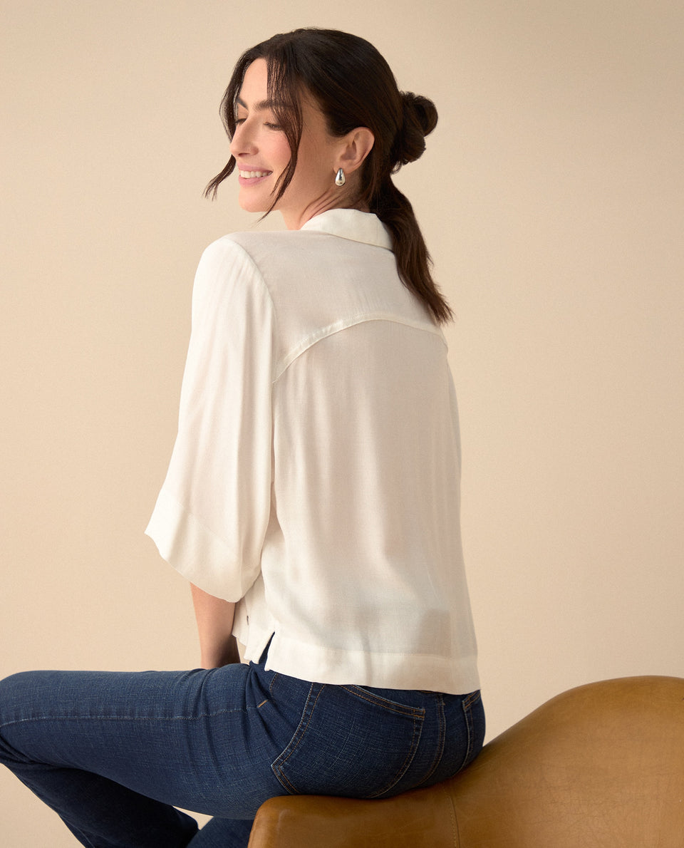 Camisa manga 3/4 para mujer - Crudo 34_615F041_CRU111001_4