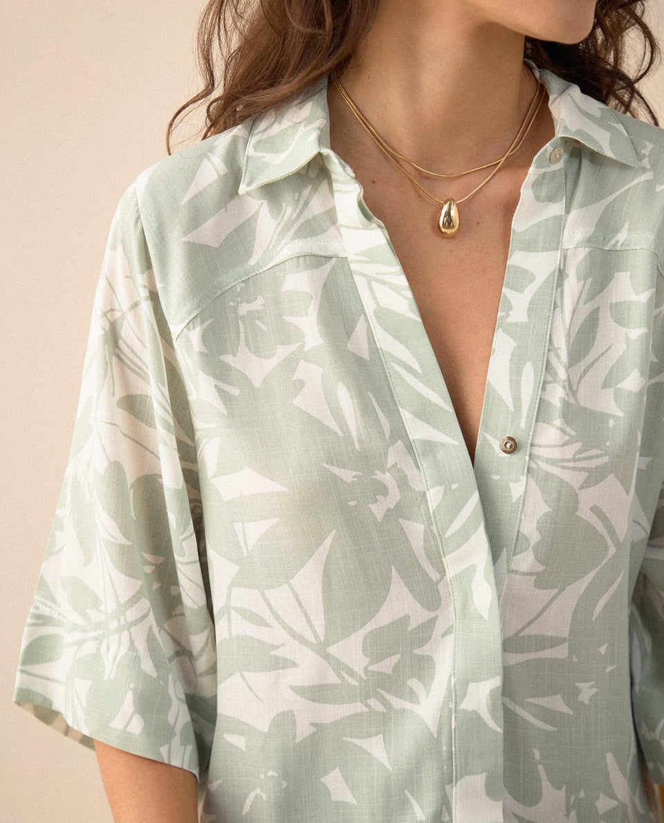 Camisa manga 3/4 para mujer - Verde 34_615F041_VER165304_3