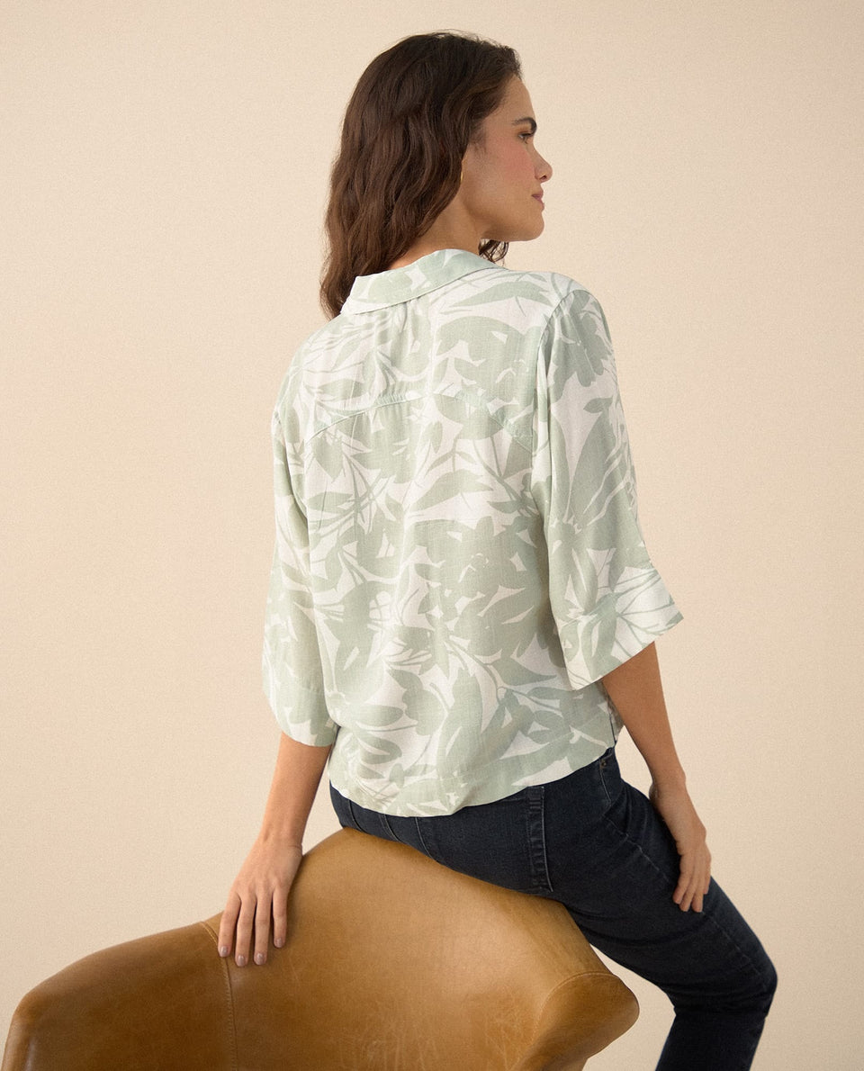 Camisa manga 3/4 para mujer - Verde 34_615F041_VER165304_4
