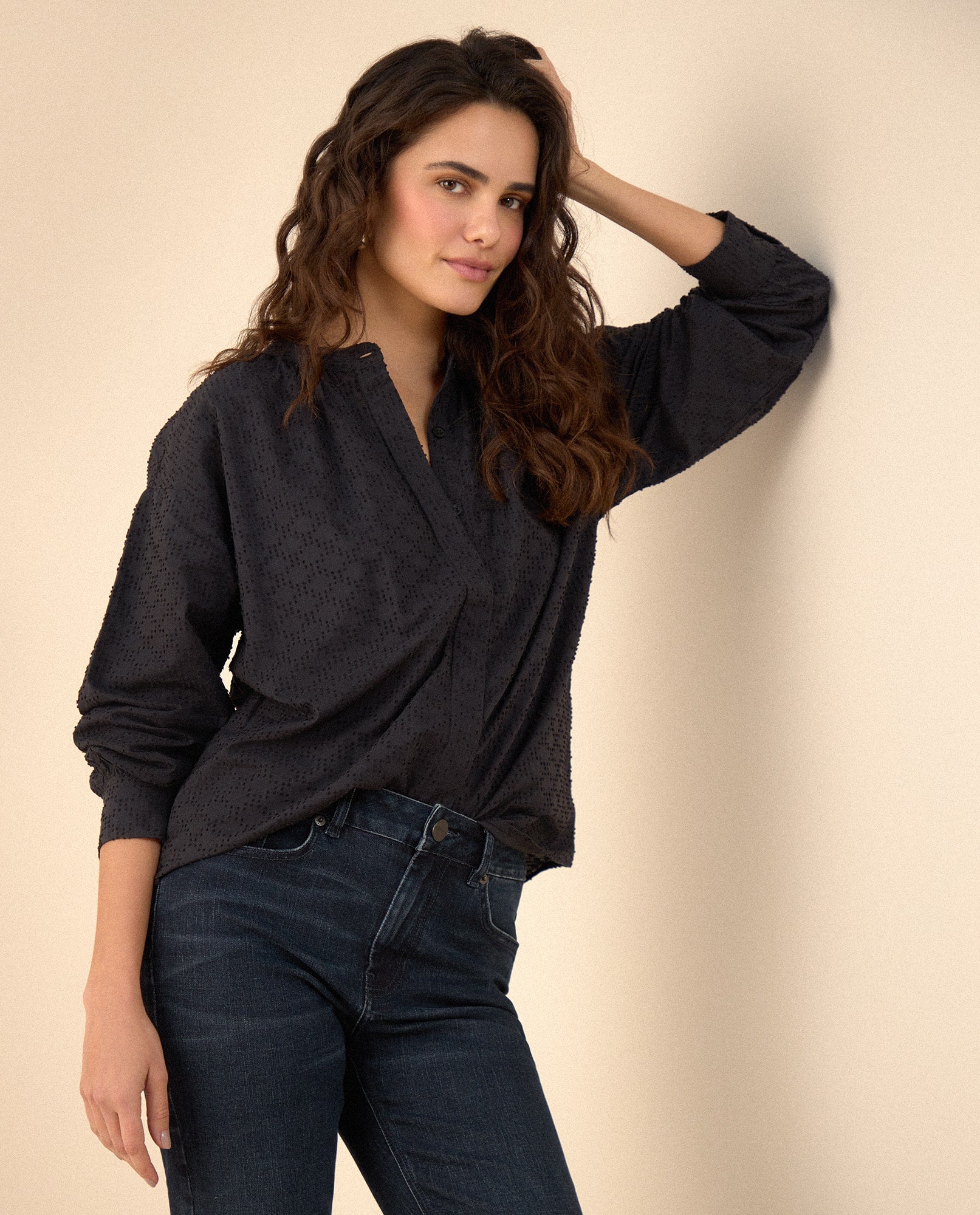 Camisa manga larga para mujer - Negro 34_615F315_NEG190303_0