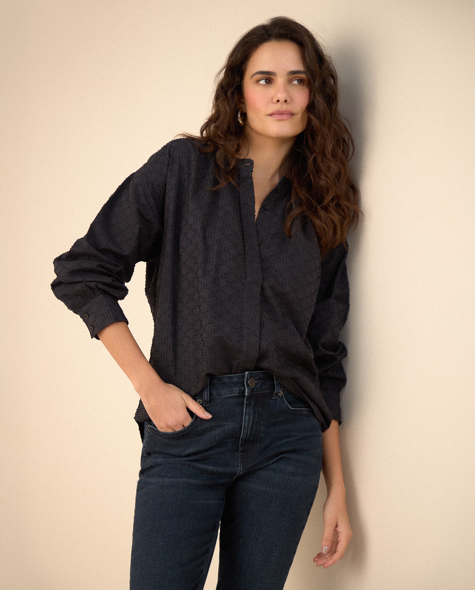 Camisa manga larga para mujer - Negro 34_615F315_NEG190303_6
