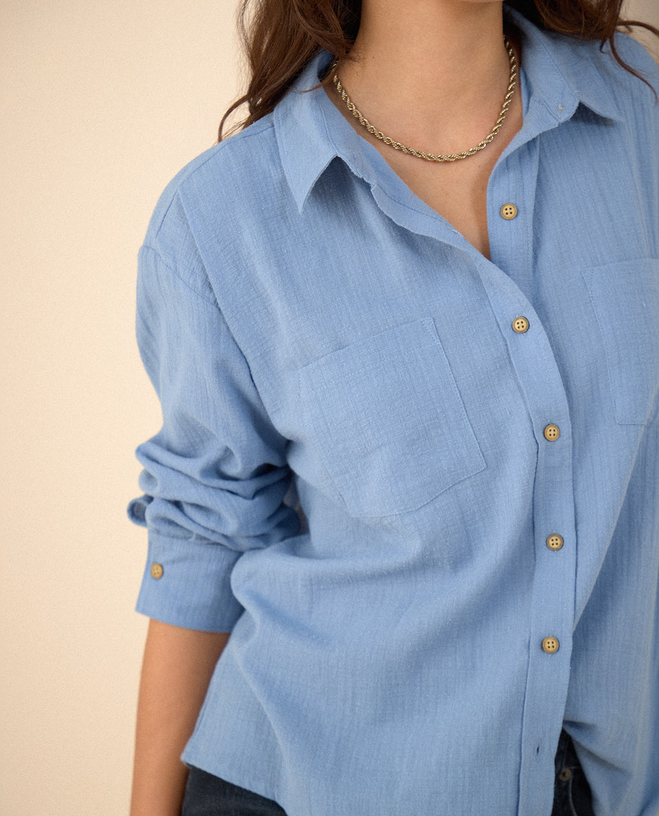 Camisa manga larga para mujer - Azul 34_615F327_AZU144214_3