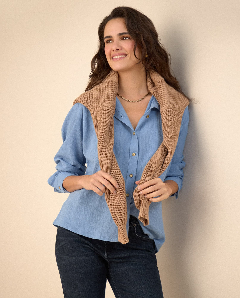 Camisa manga larga para mujer - Azul 34_615F327_AZU144214_5