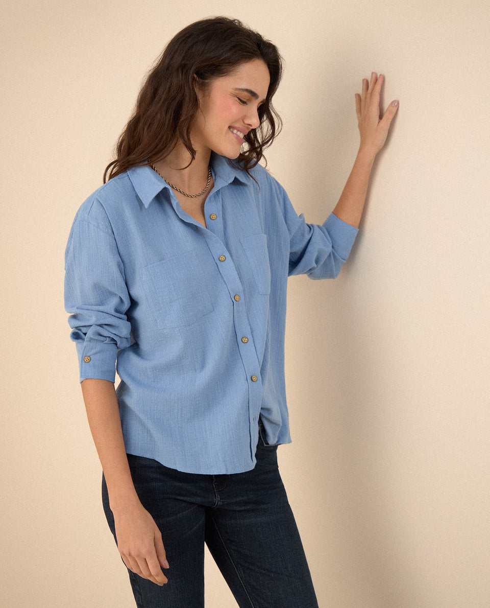 Camisa manga larga para mujer - Azul 34_615F327_AZU144214_6