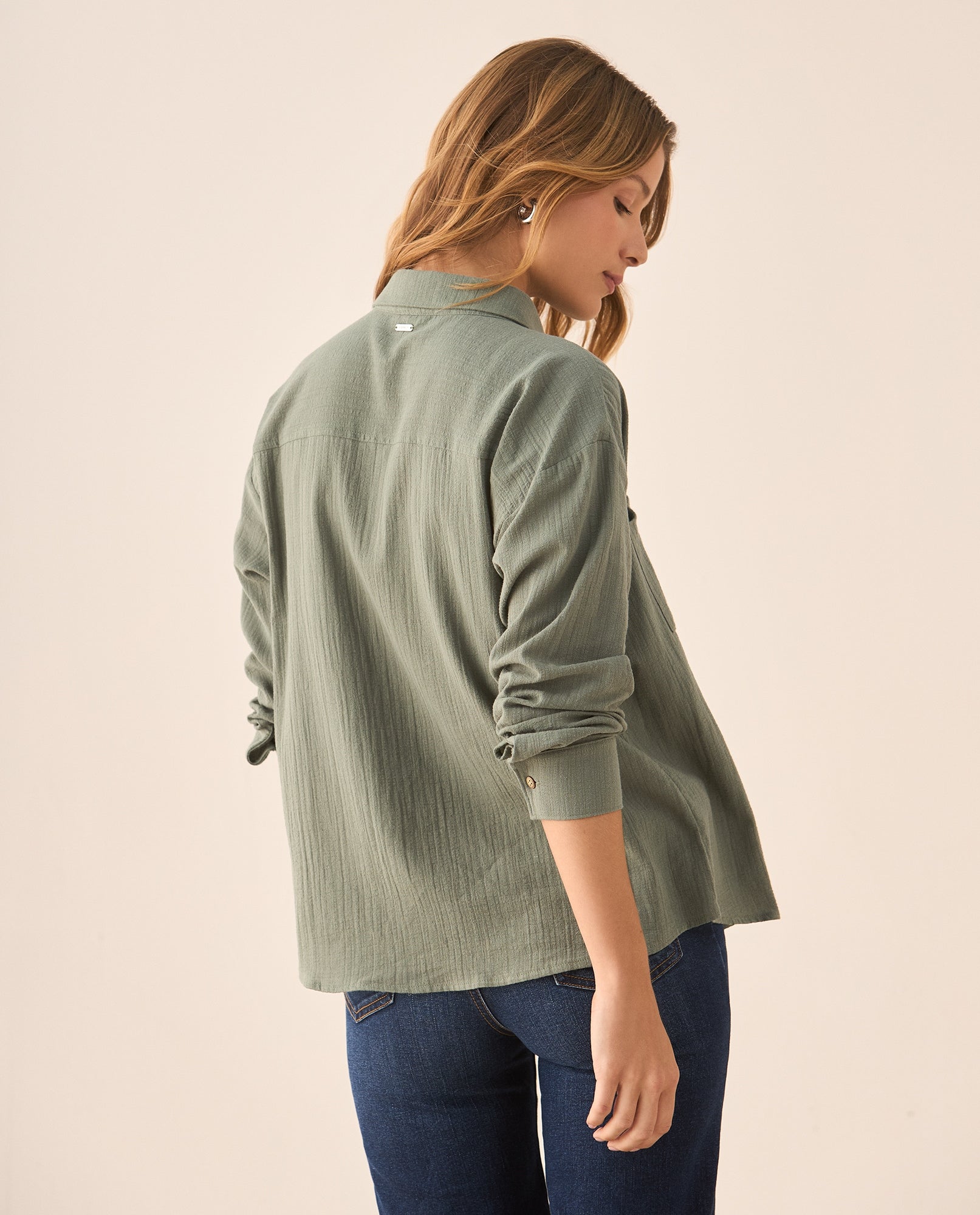 Camisa manga larga para mujer - Verde 34_615F327_VER130651_4