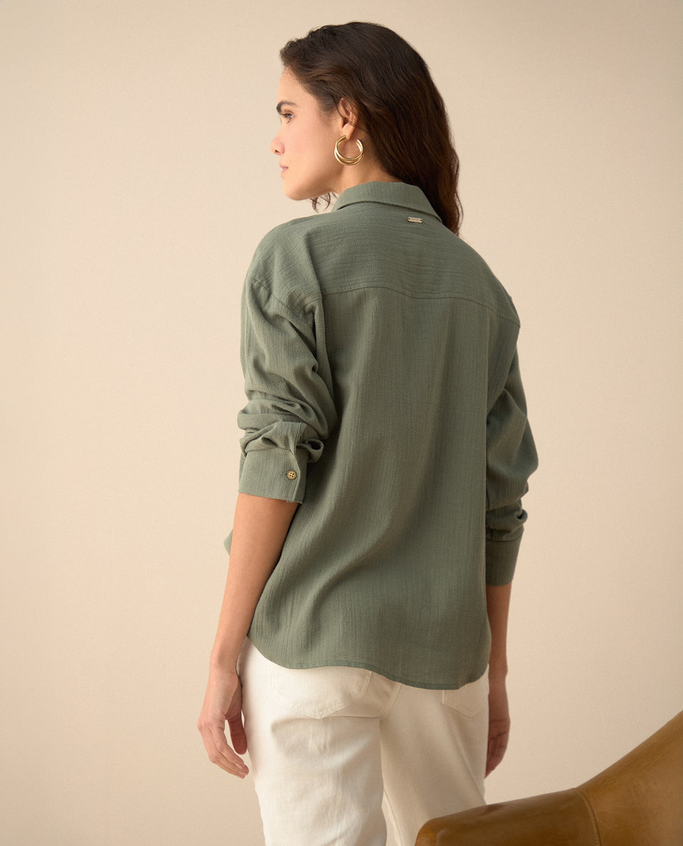 Camisa manga larga para mujer - Verde 34_615F327_VER130651_4