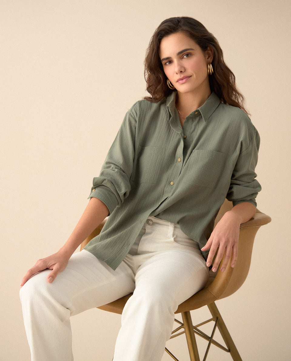 Camisa manga larga para mujer - Verde 34_615F327_VER130651_5