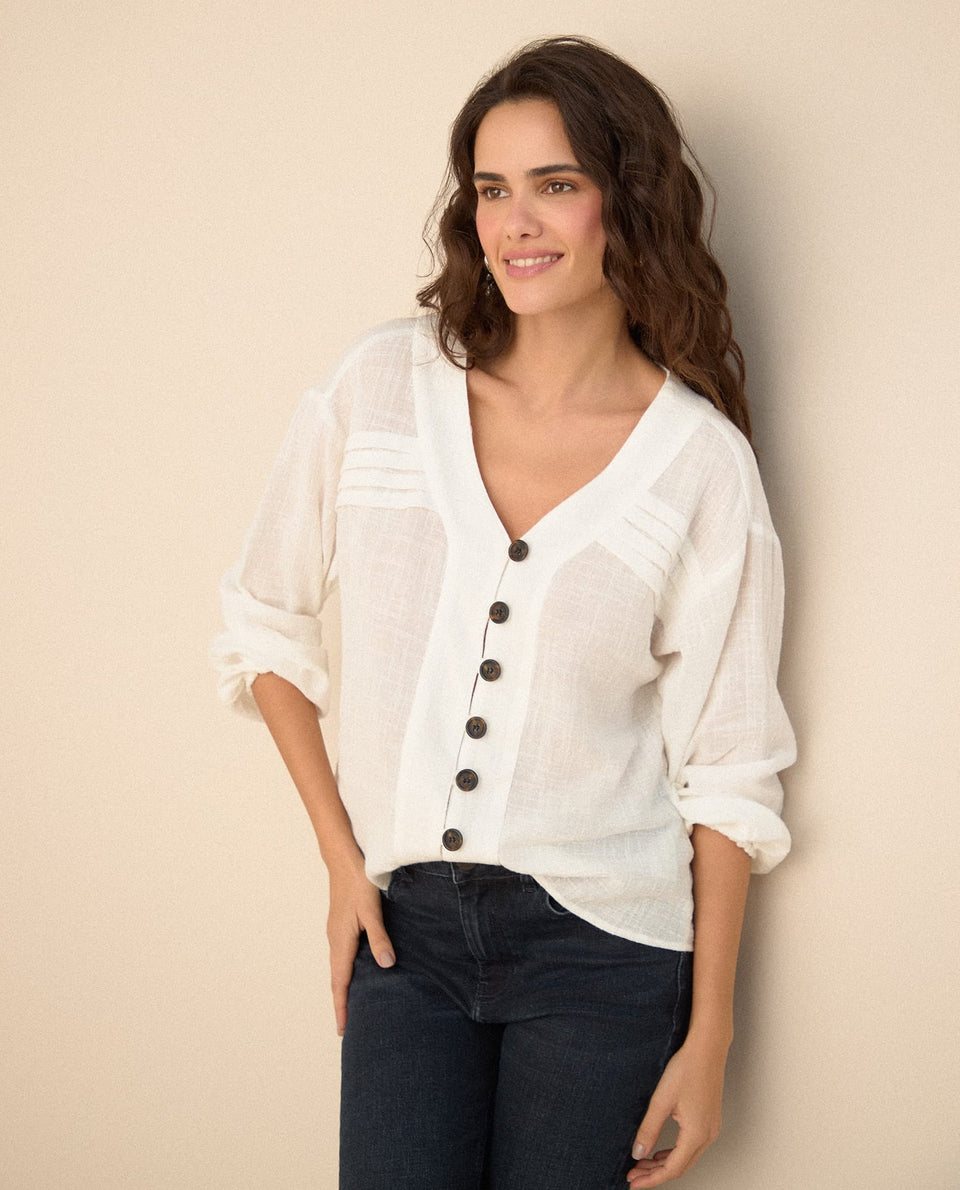 Camisa manga larga cuello camisero - Crudo 34_615F329_CRU144501_6
