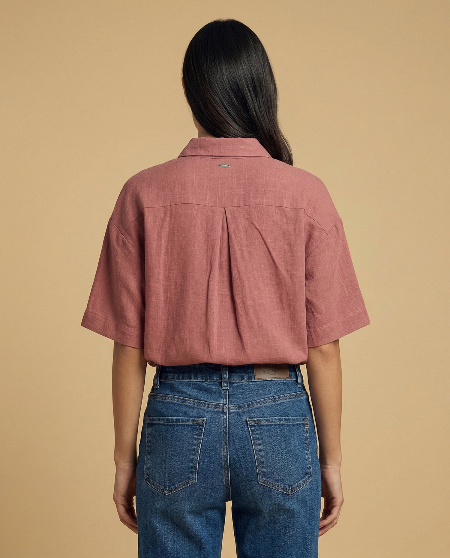 Camisa cuello nerú con cierre oculto - Naranja