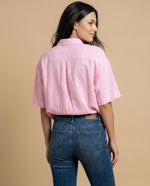 Camisa cuello nerú con cierre oculto - Rosa