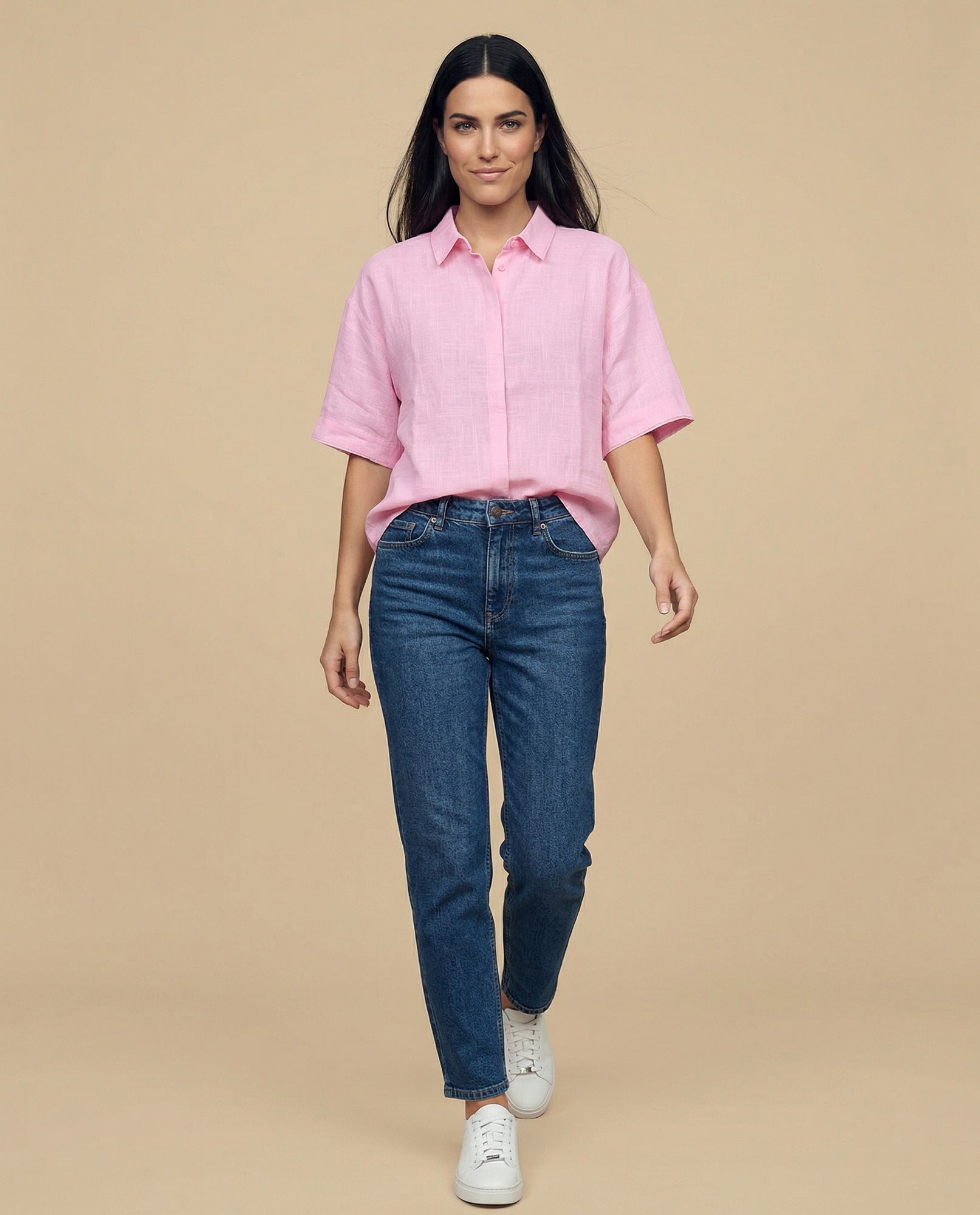 Camisa cuello nerú con cierre oculto - Rosa 34_615F332_ROS171930_5