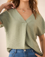 Camisa de tela fluida para mujer - Verde