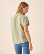 Camisa de tela fluida para mujer - Verde