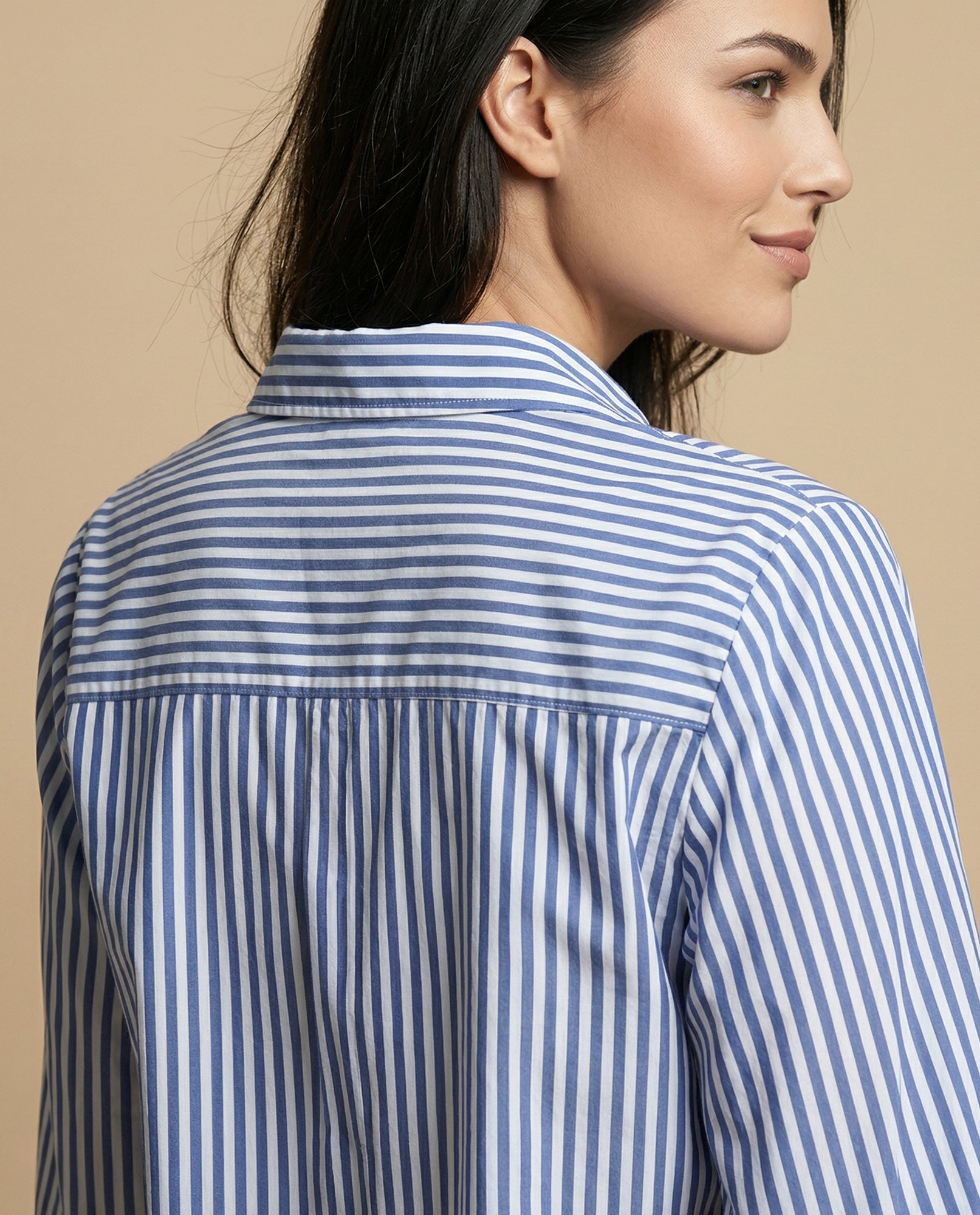 Camisa manga larga cuello camisero de caída ligera - Azul 34_615F339_AZU144123_6