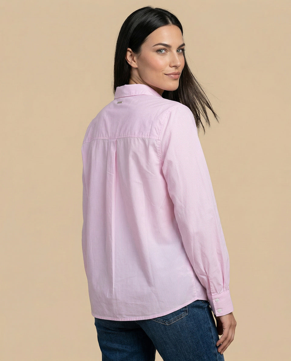 Camisa manga larga cuello camisero de caída ligera - Rosa 34_615F339_ROS152213_4
