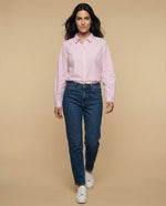 Camisa manga larga cuello camisero de caída ligera - Rosa