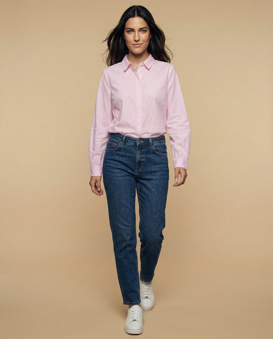 Camisa manga larga cuello camisero de caída ligera - Rosa 34_615F339_ROS152213_5