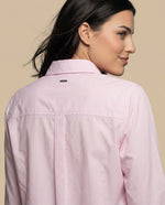 Camisa manga larga cuello camisero de caída ligera - Rosa