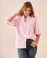 Camisa de cuello neru con bolero para mujer - Naranja