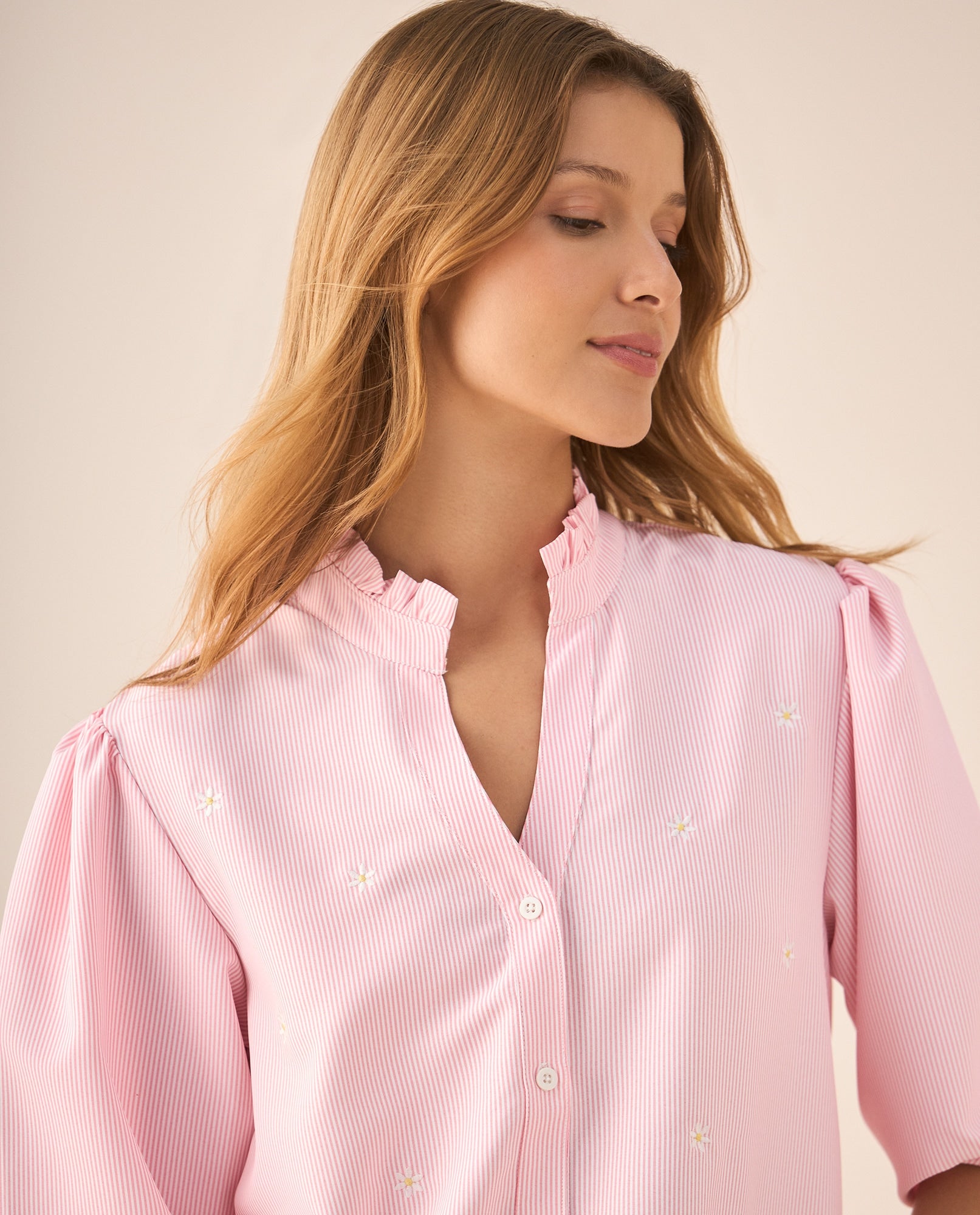 Camisa de cuello neru con bolero para mujer - Naranja 34_615F340_NAR151058_3