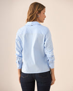 Camisa de diseño abierto para mujer - Azul