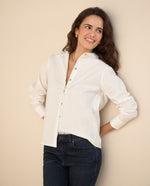 Camisa de diseño abierto para mujer - Crudo