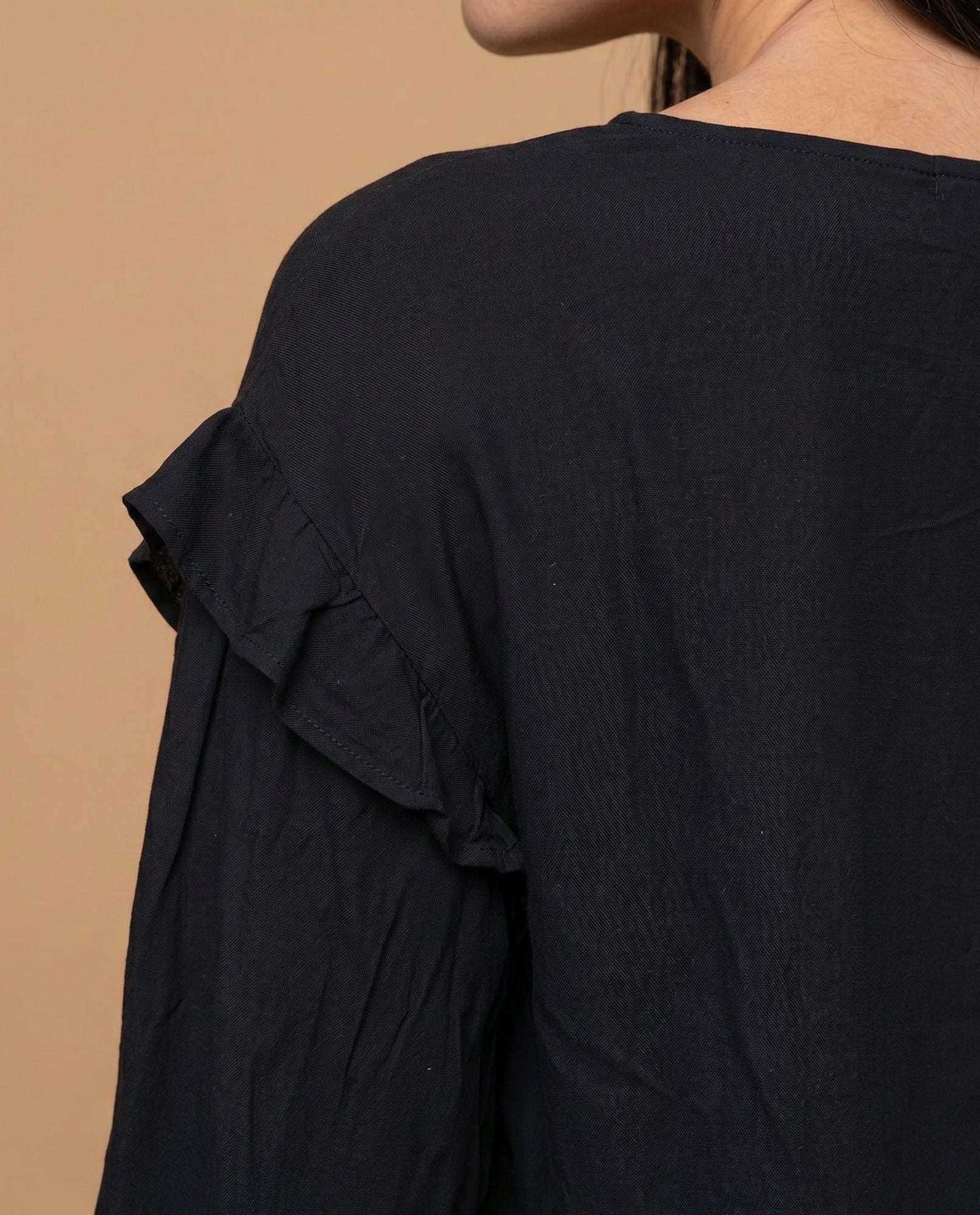 Camisa con bolero en hombros para mujer - Negro 34_615G302_NEG193713_6