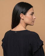 Camisa con bolero en hombros para mujer - Negro