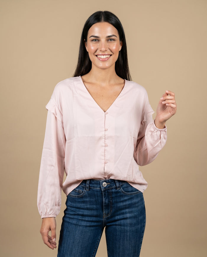 Camisa con bolero en hombros para mujer - Rosa 34_615G302_ROS161221_0