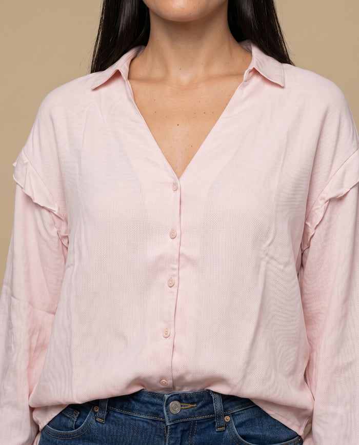 Camisa con bolero en hombros para mujer - Rosa 34_615G302_ROS161221_3