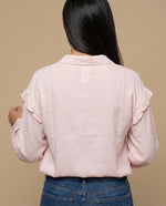 Camisa con bolero en hombros para mujer - Rosa