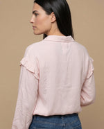 Camisa con bolero en hombros para mujer - Rosa
