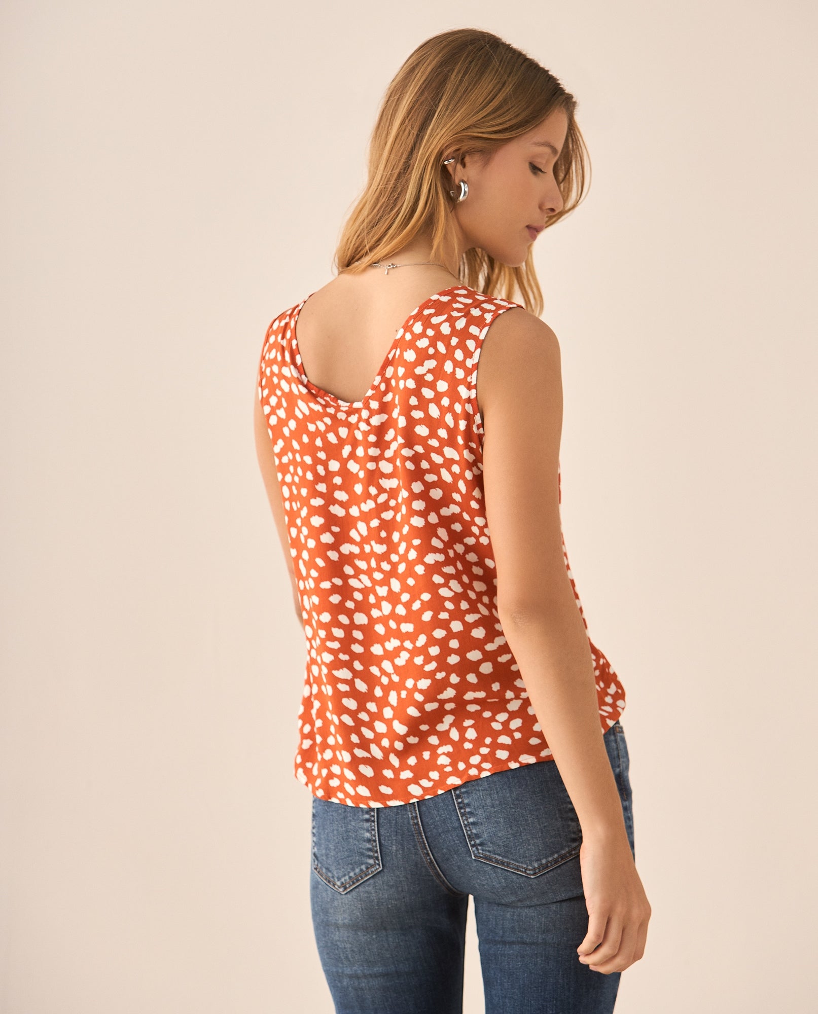 Camisa de animal print para mujer - Naranja 34_615G304_NAR151234_4