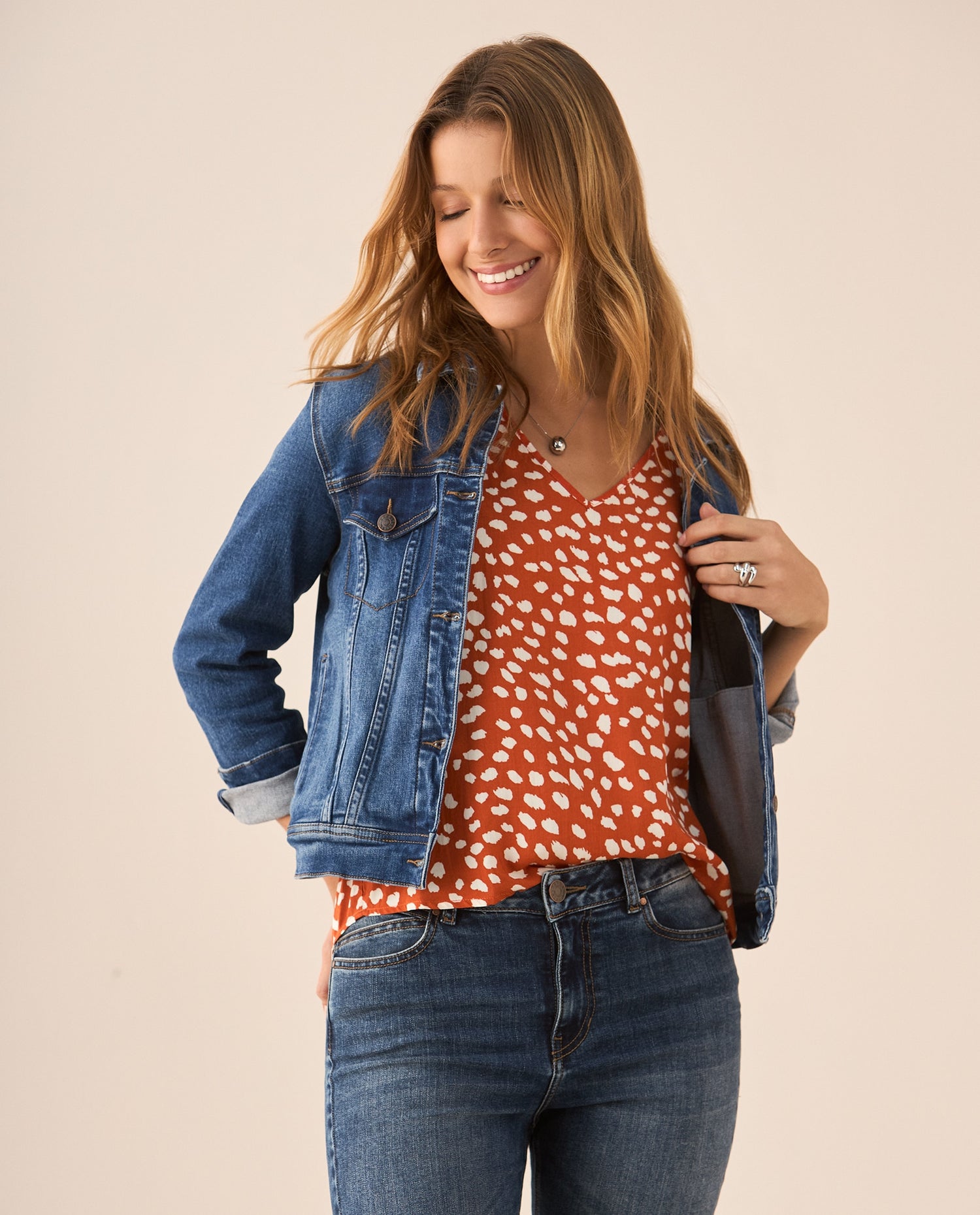 Camisa de animal print para mujer - Naranja