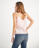 Camisa con perlas decorativas para mujer - Rosa