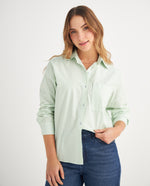 Camisa de diseño a rayas para mujer - Verde