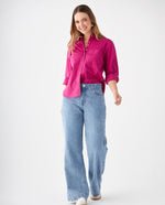 Camisa con bolsillo de parche para mujer - Morado