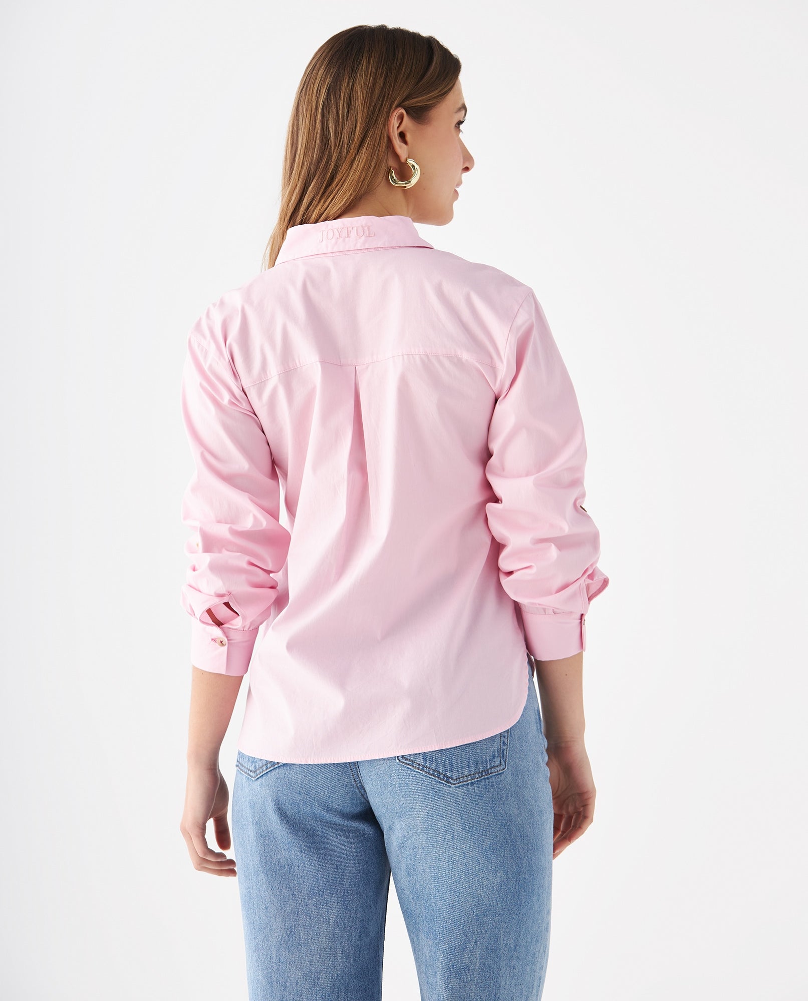 Camisa con bolsillo de parche para mujer - Rosa 34_619F022_ROS152214_4