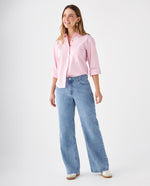 Camisa con bolsillo de parche para mujer - Rosa
