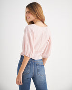 Camisa con cuello en V para mujer - Rosa