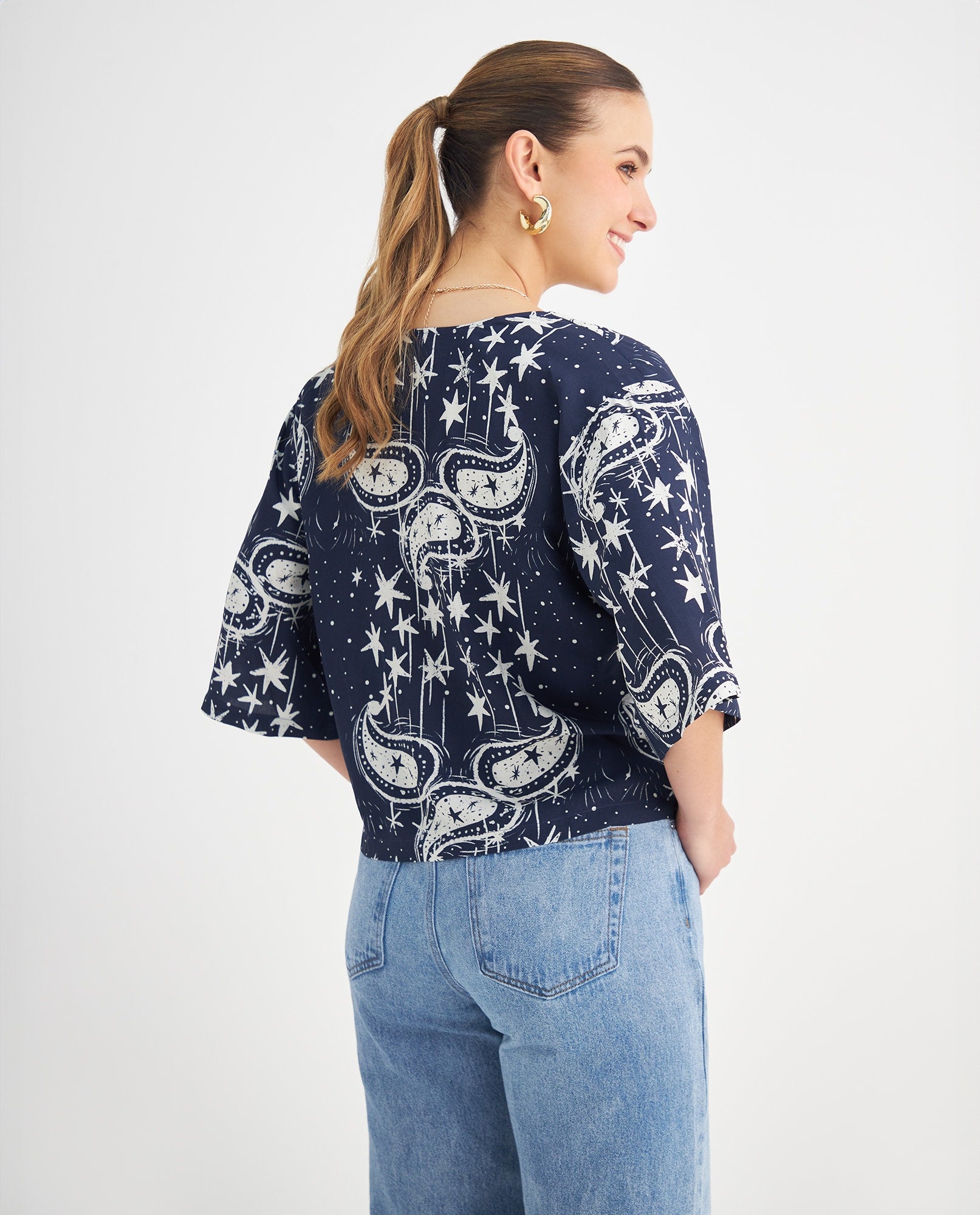 Camisa estampada para mujer - Azul 34_619F034_AZU194027_4