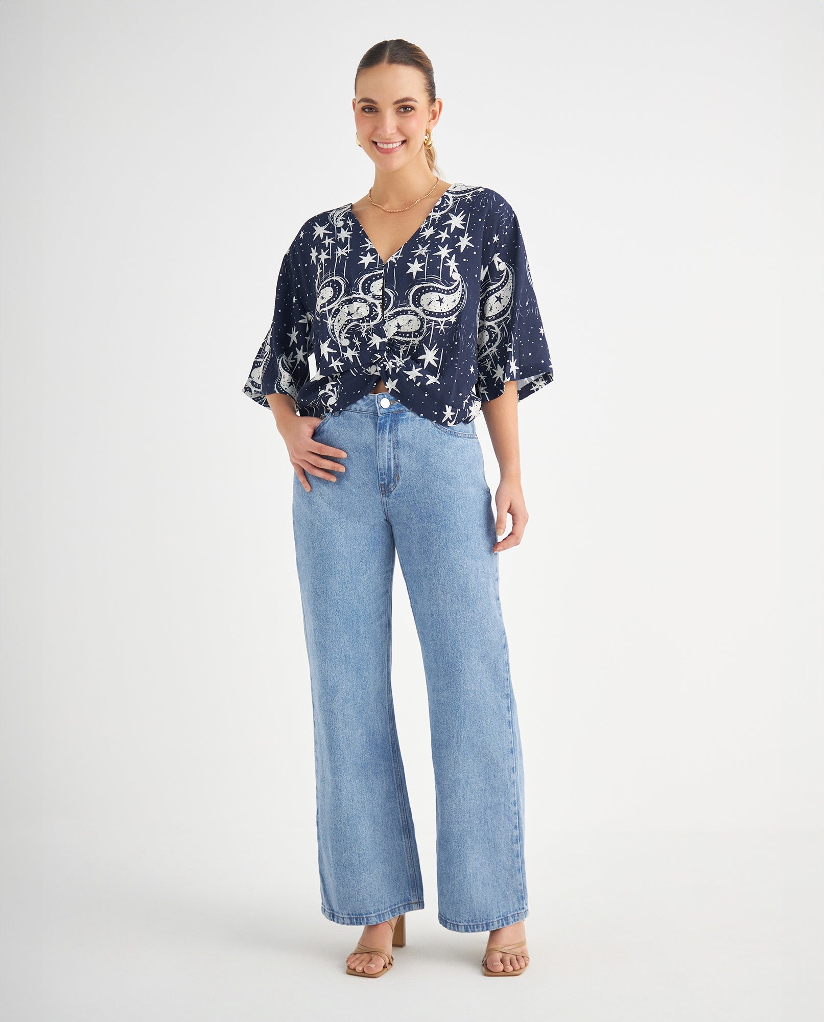 Camisa estampada para mujer - Azul 34_619F034_AZU194027_5