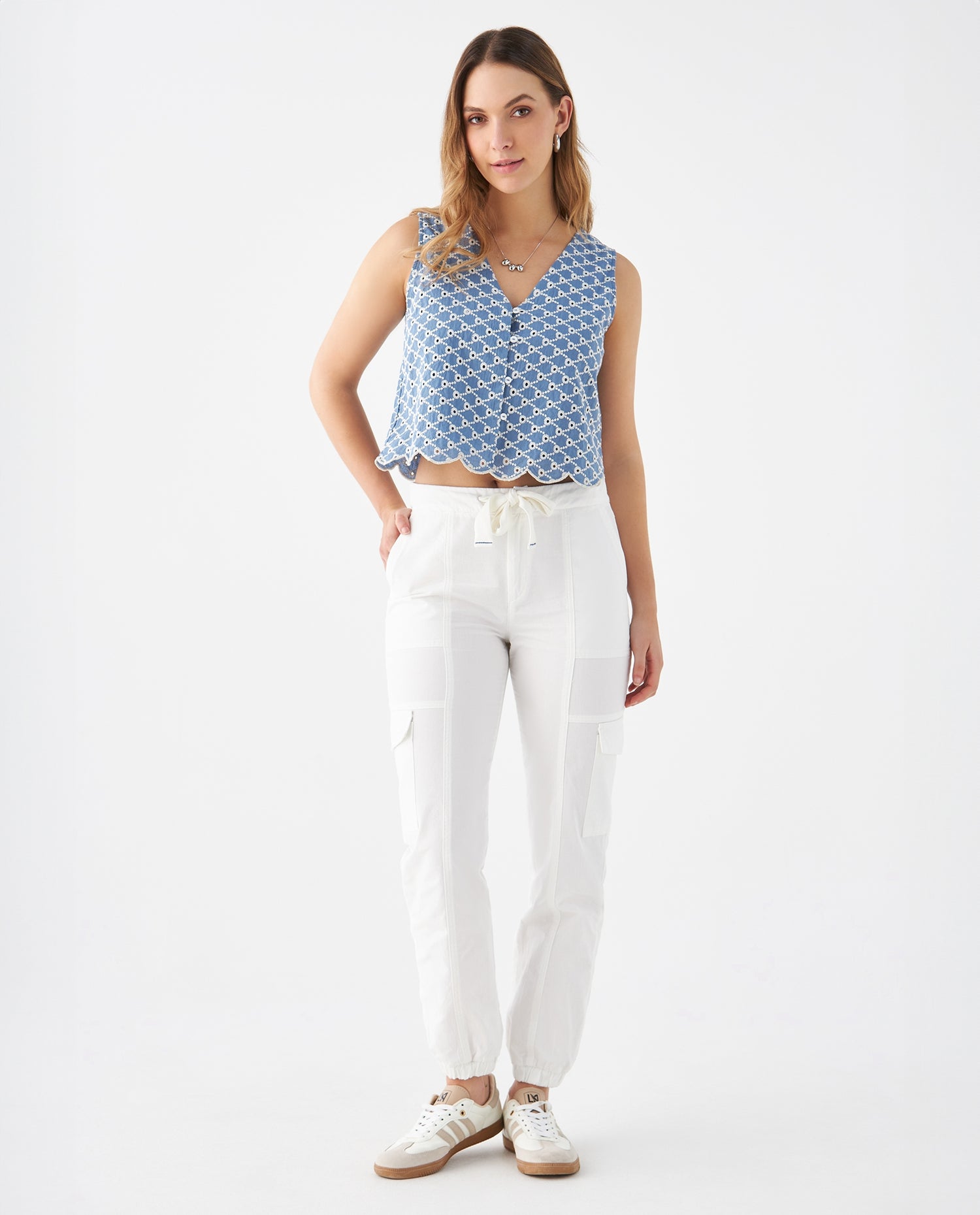 Camisa bordada para mujer - Azul