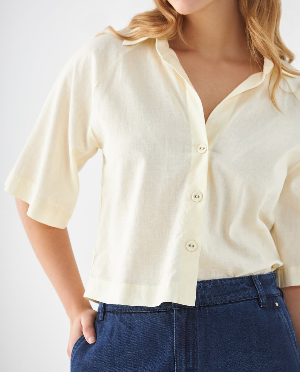 Camisa de cuello clásico para mujer - Amarillo 34_619F042_AMA110510_3