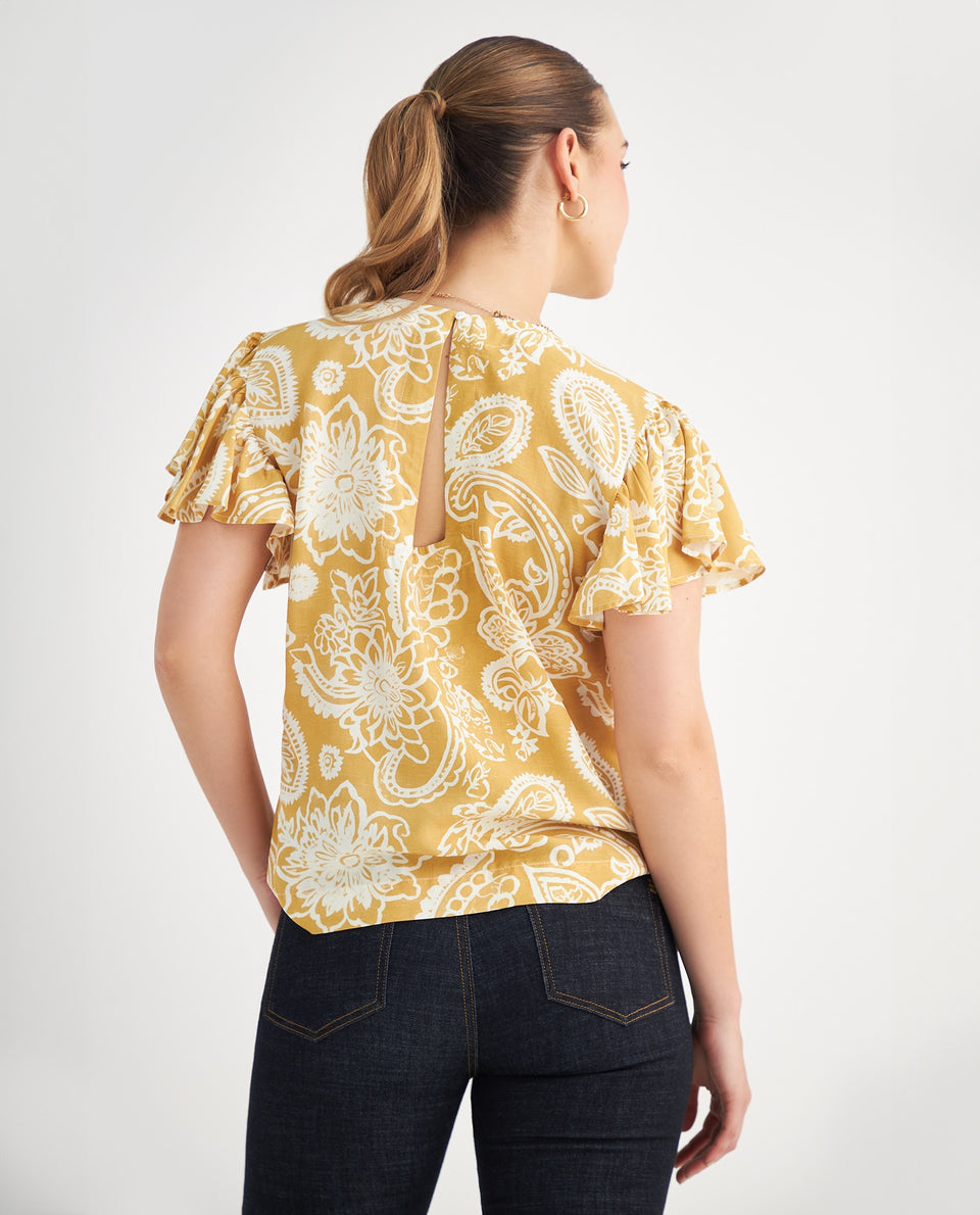 Camisa manga corta con bolero para mujer - Amarillo 34_619F043_AMA160952_3