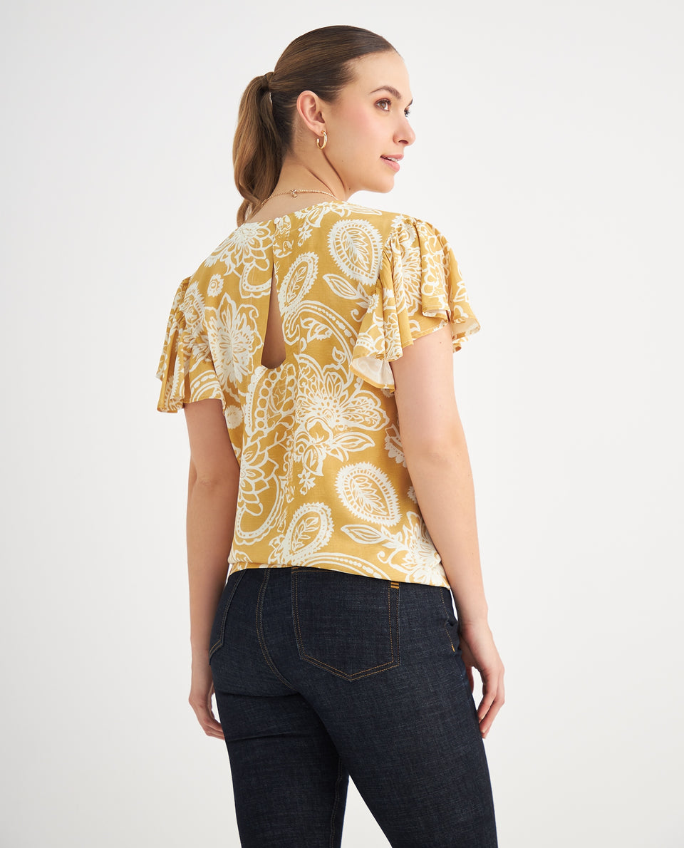 Camisa manga corta con bolero para mujer - Amarillo 34_619F043_AMA160952_4