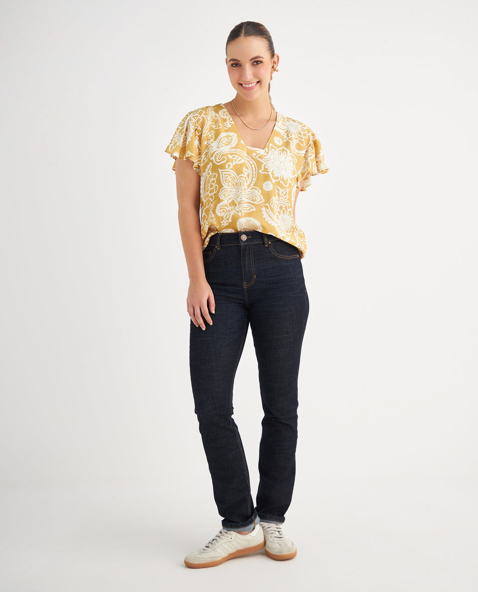 Camisa manga corta con bolero para mujer - Amarillo 34_619F043_AMA160952_5