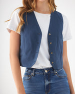 Camisa con escote en V para mujer - Azul